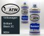 Preview: Volkswagen, Brilliant Black 2C, 9004: 400ml Sprühdose + 400ml Klarlack - Set, von ATW Autoteile West.